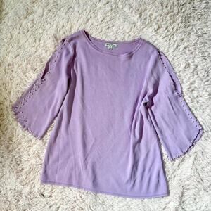 Lavender Pearl Coquette Feminine Twee Romantic Ethereal Fairy Cold Shoulder Top